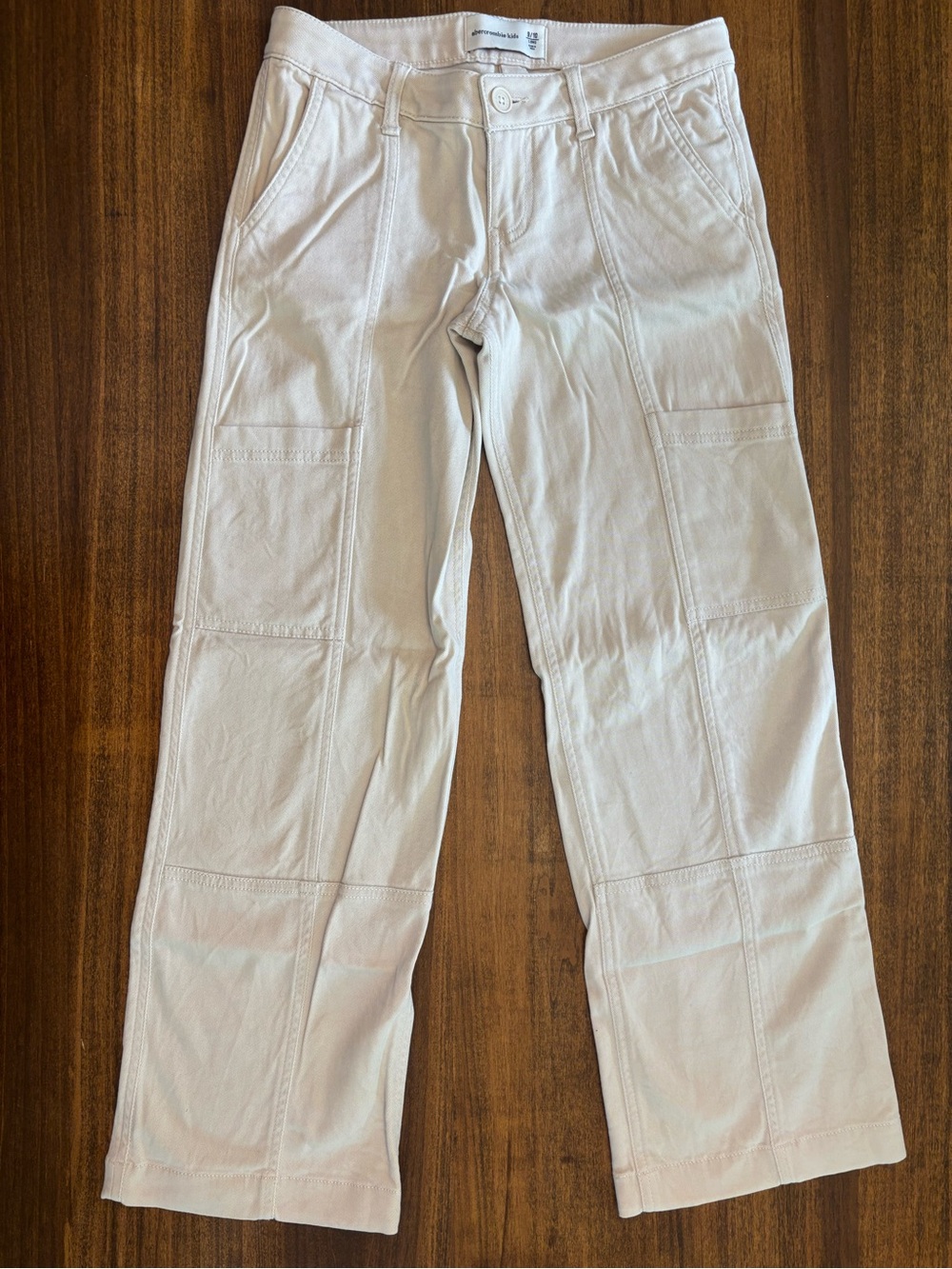 abercrombie kids girls Cream Cargo Pants 9/10 long